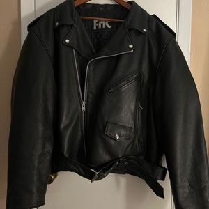 FMC Vintage leather Motorcycle Jacket size 60